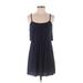 Forever 21 Casual Dress - A-Line Scoop Neck Sleeveless: Blue Print Dresses - Women's Size Small