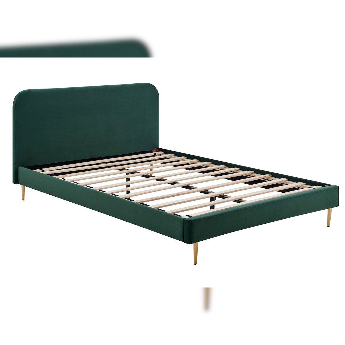 SalesFever Polsterbett | Samt | B 151,5 x T 214,5 x H 91 cm | Grün Image