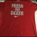 Nike Shirts | Animal Print Logo Red Nike Tee Shirt Xxl - Nike Fresh To Death T Shirt Xxl | Color: Red | Size: Xxl