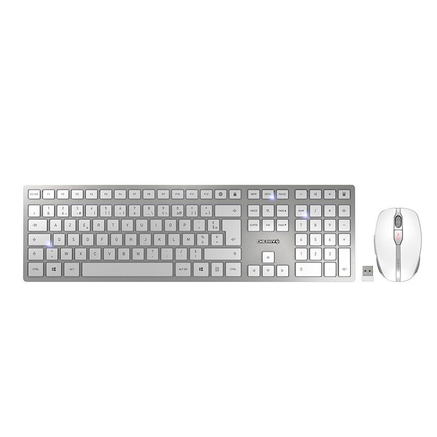 CHERRY DW 9100 SLIM Tastatur und Maus Set kabellos silber/weiß Image