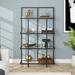 Latitude Run® Ingels 62" H x 36" W Steel Etagere Bookcase in Black/Brown | 62 H x 36 W x 14 D in | Wayfair C6CB7E494EDD46FE916679C2FB132F78