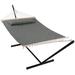 Arlmont & Co. Debb Double Spreader Bar Hammock w/ Stand Polyester in Gray | 44.1 H x 55 W x 146 D in | Wayfair D36CE58795484DCA835B850DEFC006E8