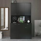 Latitude Run® Lento 71.21" Tall 6 - Door Accent Cabinet Wood in Black | 71.21 H x 40.21 W x 10.21 D in | Wayfair 7E13FECE33BB4F9A8326D315CA01231F