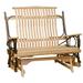 Loon Peak® Outdoor Dermando Gliding Solid Wood Bench in Brown/White | 42 H x 60 W x 27 D in | Wayfair 94079FCAB00E4EB8968A7D03AE7D6884