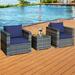 Latitude Run® Muenster Wicker/Rattan 2 - Person Seating Group w/ Cushions Synthetic Wicker/All - Weather Wicker/Wicker/Rattan in Blue | Outdoor Furniture | Wayfair