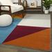 Blue/Orange 94 x 0.39 in Area Rug - Orren Ellis Frothi Orange Modern Color Block Area Rug Polypropylene | 94 W x 0.39 D in | Wayfair