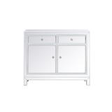 38 inch mirrored nightstand in white - Elegant Lighting MF72002WH