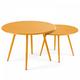 Oviala - Lot de 2 tables basses ronde en acier jaune - Palavas - Jaune