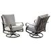 Aluminum Outdoor Deep Seating Swivel Rocking Club Chairs in Antique Copper Finish with Thick Grey Polyester Cushions (set of 2)