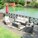 5-Piece Wicker Patio Sofa Set with Drawer Table by None