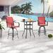 Winston Porter Tadwick Square 2 - Person Swivel Bistro Set Glass in Red | Outdoor Furniture | Wayfair 3480842FFF8F4E16B4A6021D59BCB53B