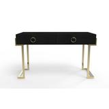 Willa Arlo™ Interiors Porterdale Desk - 30" H x 50" W x 24" D Wood/Metal in Black | 30 H x 50 W x 24 D in | Wayfair