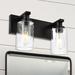 Latitude Run® 2-Light Wall Mount Lighting Black Sconce w/ Clear Glass Glass/Metal | 9.17 H x 13.8 W x 6.97 D in | Wayfair