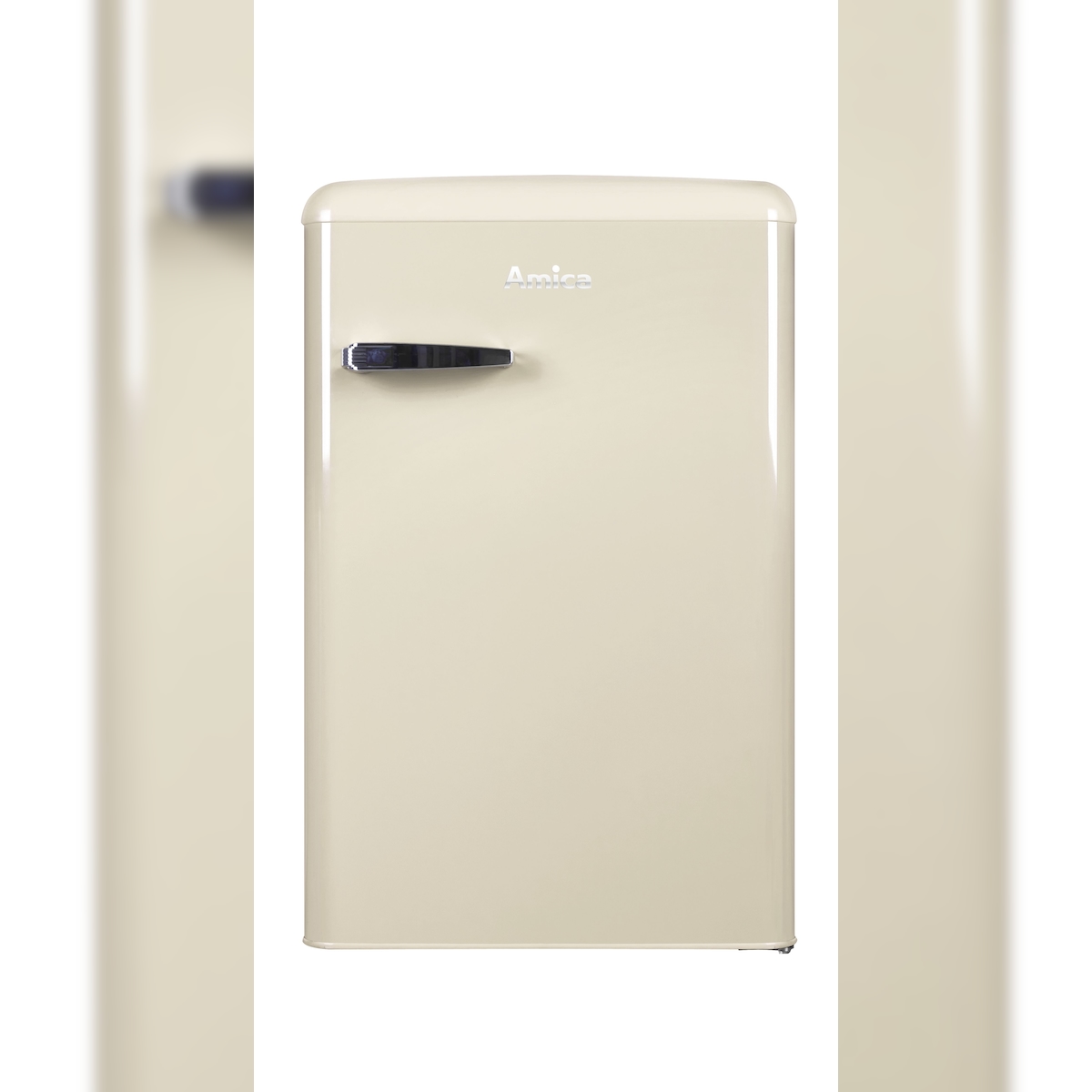 Amica KS 15615 B, Retro Kühlschrank mit Gefrierfach, 88 cm, coffee cream Image