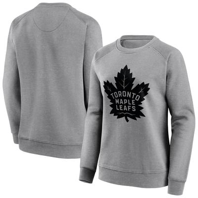 Toronto Maple Leafs Fanatics Branded Iconic Mono Logo Graphic Crew Sweatshirt - Sportgrau - Damen Image