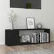 Susany TV Cabinet TV Stand HiFi Cabinet Stereo Cabinet TV Unit Storage Cabinet Compartment Side Table, Suitable for Living Room Bedroom, Black 100x24x32 cm Chipboard