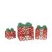 3 Lighted Red Swirl Glitter Gift Boxes Christmas Decorations 10"