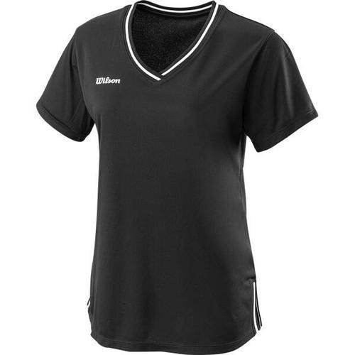 WILSON Damen Shirt TEAM II V-NECK W Bk, Größe L in Schwarz