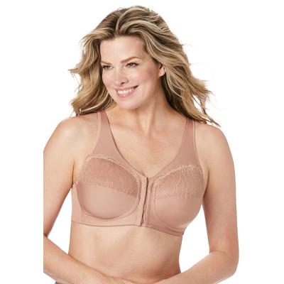 Plus Size Women's Full Figure Plus Size MagicLift Natural Shape Front-Close Bra Wirefree 1210 by Glamorise in Cappuccino (Size 42 C)