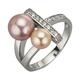 Zeeme Pearls Ring 925/- Sterling Silber Zirkonia Weiß Glänzend (Größe: 062 (19,7))