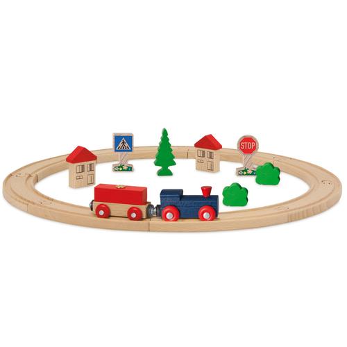 Spielzeug-Eisenbahn KREIS 20-teilig aus Holz