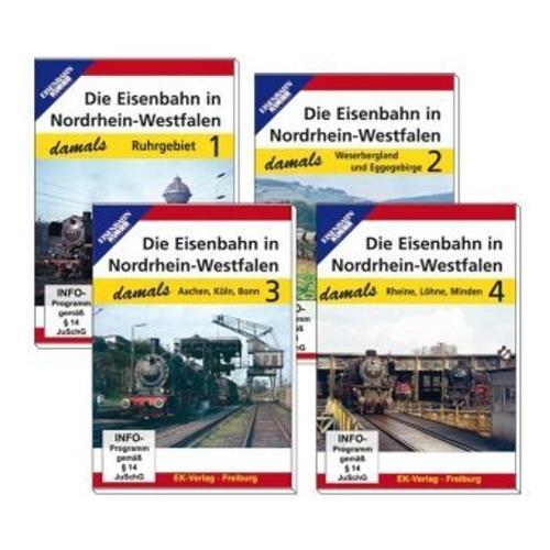 Die Eisenbahn in Nordrhein-Wesstfalen damals - Teil 1 bis Teil 4 im Paket, 4 DVD-Video (DVD)