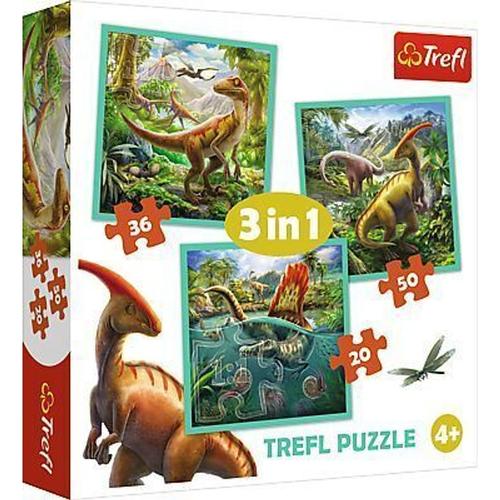 3 in 1 Puzzle - Dinosaurier (Kinderpuzzle)