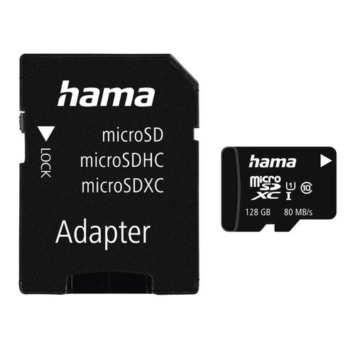 Hama microSDXC 128GB Class 10 UHS-I 80MB/s + Adapter/Foto