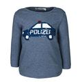 zoolaboo - Langarmshirt Polizei Tatü-Tata Mit Wendepailletten In Blau Melange, Gr.80