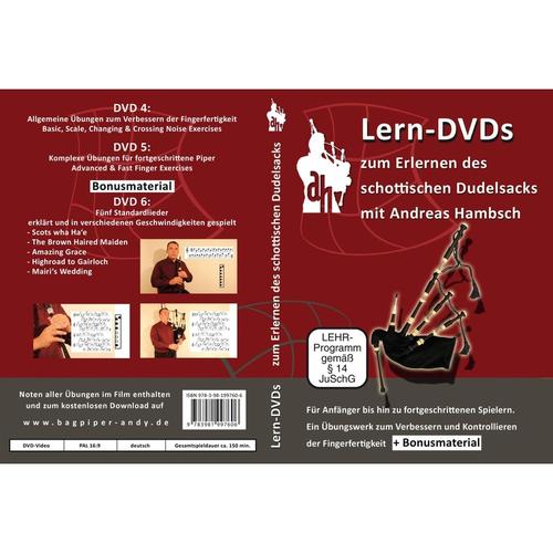 Lern-Dvds Dudelsack - Übungen Und Lieder (Rot), 3 Dvds (DVD)