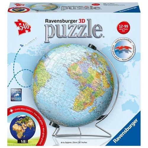 Ravensburger 3D Puzzle 11159 - Puzzle-Ball Globus In Deutscher Sprache - 540 Teile - Puzzle-Ball Globus Für Erwachsene U