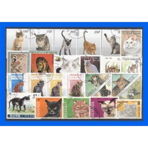 50 verschiedene Briefmarken Katzen