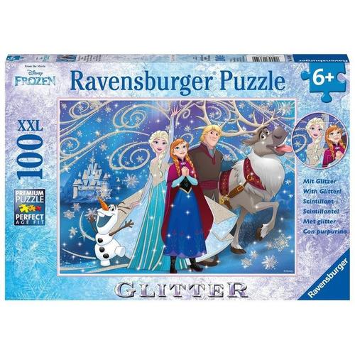 Ravensburger Kinderpuzzle - 13610 Frozen - Glitzernder Schnee - Disney Frozen Puzzle Für Kinder Ab 6 Jahren, Mit 100 Teilen Im Xxl-Format, Mit Glitzer