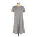 Forever 21 Casual Dress - Shift: Gray Stripes Dresses - Women's Size Small