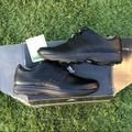 Adidas Shoes | Adidas Adiwear Traxion Men's Golf Shoes Evg 791003 Black Leather Size 9 Euc | Color: Black/Red | Size: 9