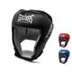 Geezers Boxing Leather TRG Training Headguard Open Face Head Guard for Boxing, MMA Sparring, PU Material Headgear .Ideal Headguard for Men and Women (Large, Black)