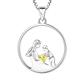 YL Mother and Son Necklace 925 Sterling Silver November Birthstone Yellow Cubic Zirconia Pendant Necklace Gifts for Mum Women, 45-48 CM