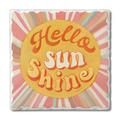 CounterArt Hello Sun Single Image Absorbent Stone Tumbled Tile Coaster Ceramic in Brown/Yellow | 0.25 H x 4 W x 0.25 D in | Wayfair 01-02686