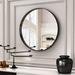 Latitude Run® Round Metal Framed Wall Mounted Mirror Metal in Black | 1.6 D in | Wayfair B63BF179ACB44B10981E8117F6C99D24