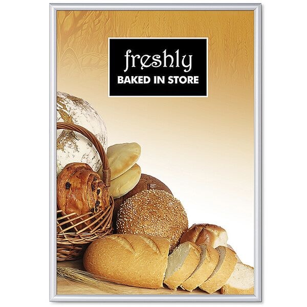 Showdown Displays Klapprahmen 70 x 100 cm Gehrungsecken 25 mm Profil silber silber, 73.1x103.1x1.1 cm Image