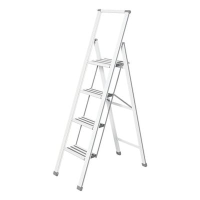Wenko Klapptrittleiter »Alu-Design« weiß 4-stufig weiß