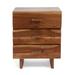 Terrell Handcrafted Boho Acacia Wood 3 Drawer Nightstand by Christopher Knight Home