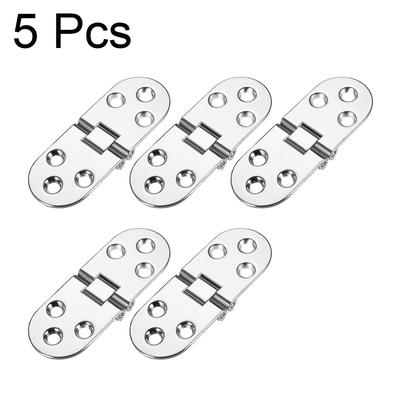 5 Pcs Sewing Machine Table Folding Flip Hinge, Zinc alloy Chrome Plating Finish - Silver Tone