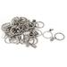 36mm Inner Dia Stainless Steel Curtain Drapery Hanging Rings Clips 40 Sets - Silver Tone