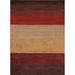 Striped Modern Gabbeh Oriental Area Rug Wool Hand-Knotted Foyer Carpet - 4'0" x 5'9"