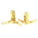 Jewelry Wine Box Wooden Case Concealable Quadrant Hinge 43mmx39mm Gold Tone 2pcs - Gold Tone