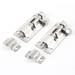 2.4" Length Drawer Cabinet Lock Security Latch Barrel Bolt Set 2 Pcs - Silver Tone