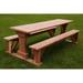 Outdoor 6' Cedar Panel Picnic Table - 6 Foot