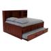 OS Home and Office Furniture Solid Pine Full Daybed with 3 Sturdy Drawers and a Twin Sized Trundle in Rich Merlot