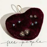 Free People Jewelry | Free People Red Velvet Heart Ornament Stud Earring Gift Set - 4 Pair | Color: Blue/Silver | Size: Os